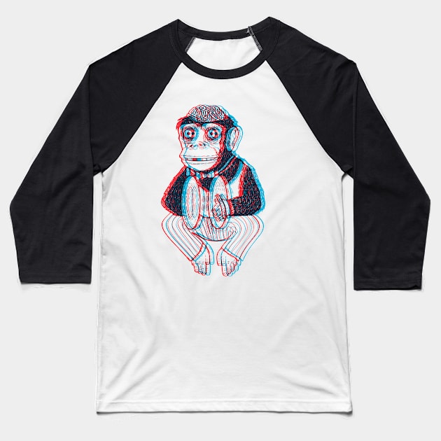 Monkey Tunes Baseball T-Shirt by isisgruber